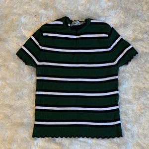 Short sleeve Striped Crop Top Size M